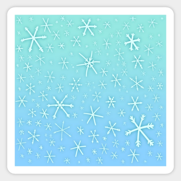 Artistic Snowflakes on Ombre Sticker by KelseyLovelle